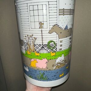 VTG farm scenery ice bucket 3 quart country decor whimsical cottagecore